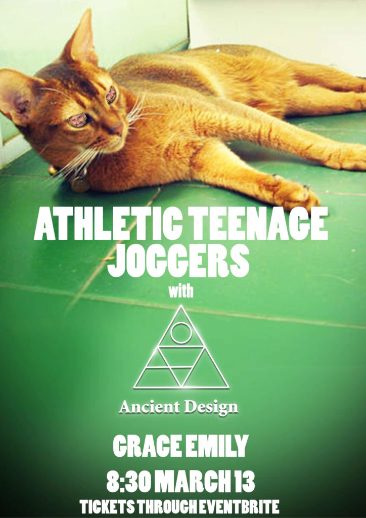 Athletic Teenage Joggers with Ancient Design at the Grace Emily, 8:30 PM 13th March 2021. Tickets at Eventbrite.